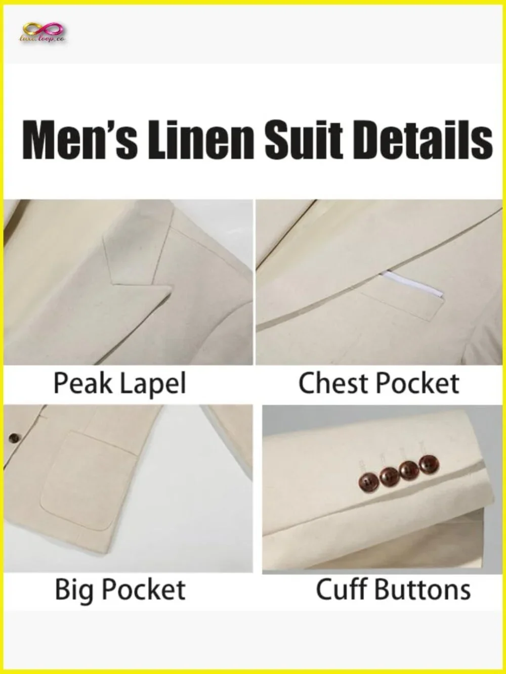 Slim Fit Linen Suit Set Formal Wedding Business Casual Classic Mens Outfits